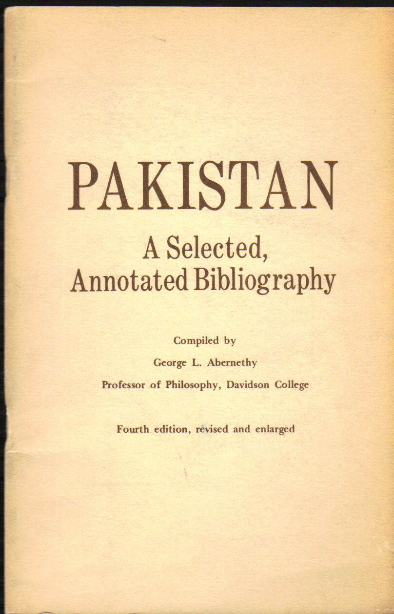 Image for Pakistan; a Selected, Annotated Bibliography